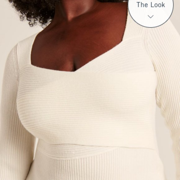 Abercrombie Long-Sleeve Wrap-Front Mini Sweater Dress - Picture 6 of 8